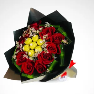 Falling In Love - Red Rose With Ferrero