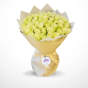 50 white Rose bouquet